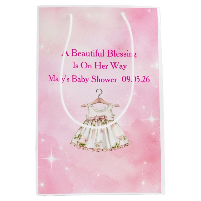 Bolsa De Regalo Mediana Editable Pink Chinoiserie Gift Bags (Anverso)