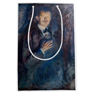 Bolsa De Regalo Mediana Edvard Munch - autorretrato con cigarrillo