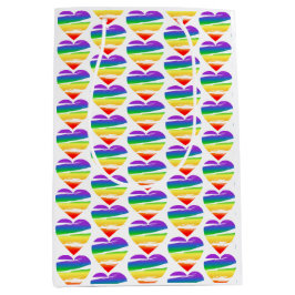 Bolsa De Regalo Mediana Efecto Lgbt Rainbow Heart Brush