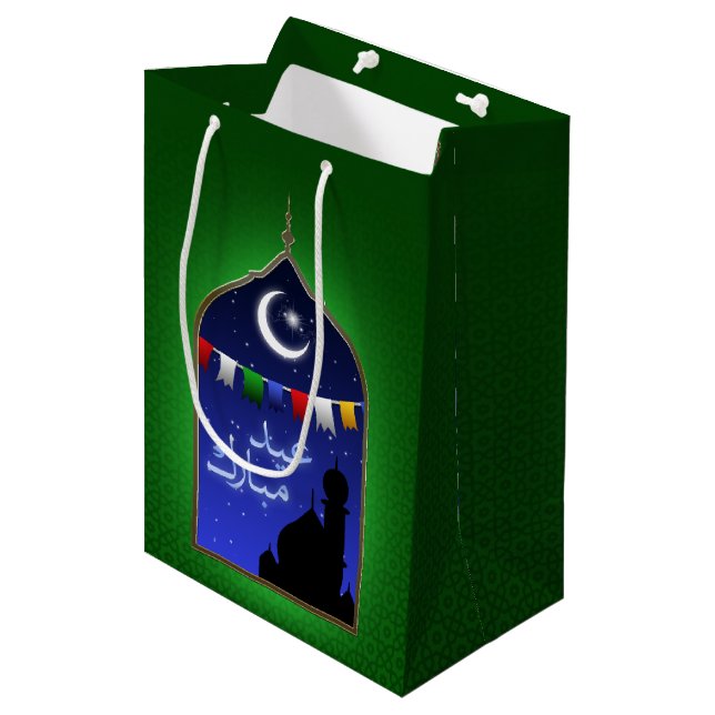 Bolsa De Regalo Mediana Eid Mubarak Garland Moon (Angulo Anverso)
