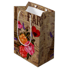Bolsa De Regalo Mediana Eiffel Tower Vintage French
