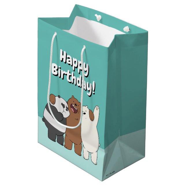 Bolsa De Regalo Mediana El abrazo del grupo Bare Bears (Angulo Anverso)