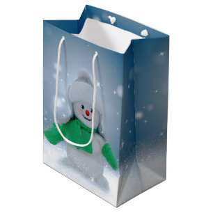 Bolsa De Regalo Mediana El adorable personaje de muñeco de nieve de Navida