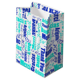 Bolsa De Regalo Mediana El azul y la turquesa le agradecen redactar la
