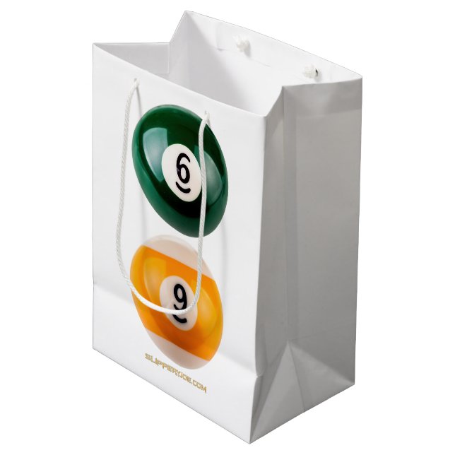 Bolsa De Regalo Mediana El billar duro 69 de SlipperyJoe con una bola de b (Angulo Anverso)