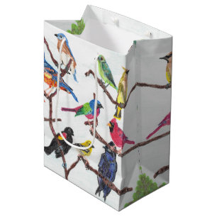 Bolsa De Regalo Mediana El bolso medio del regalo de los pájaros cantante