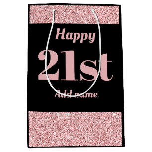 Bolsa De Regalo Mediana El bonito elegante personalizó el bolso 21ro del