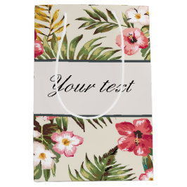 Bolsa De Regalo Mediana El bonito personalizó el modelo del hibisco