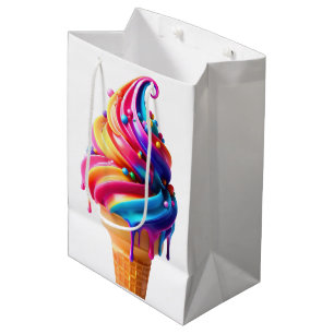 Bolsa De Regalo Mediana El clásico cono de helado vibrante de SlipperyJoe'