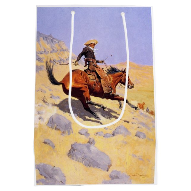 Bolsa De Regalo Mediana El Cowboy (por Frederic Remington) (Reverso)