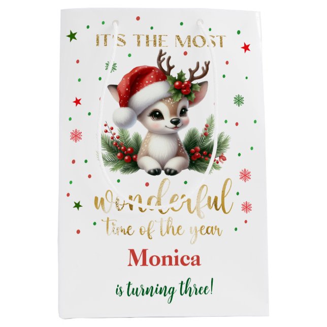 Bolsa De Regalo Mediana El cumpleaños de los navidades más maravillosos (Anverso)