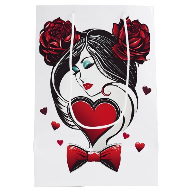 Bolsa De Regalo Mediana El día de San Valentín (Reverso)