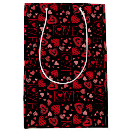 Bolsa De Regalo Mediana El día de San Valentín de corazones rojos amor