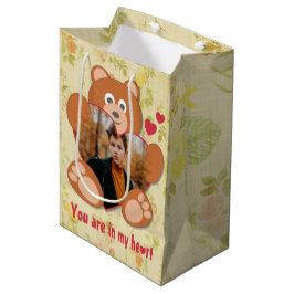 Bolsa De Regalo Mediana El día de San Valentín fotográfico de Teddy Bear c