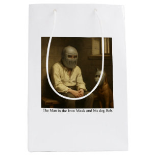 Bolsa De Regalo Mediana El hombre de la máscara de hierro y su perro, Bob.