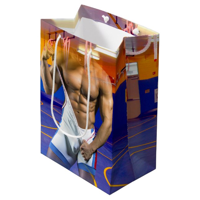 Bolsa De Regalo Mediana El hombre musculoso de SlipperyJoe engrosó un tren (Angulo Anverso)