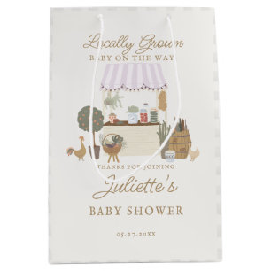 Bolsa De Regalo Mediana El mercado de granjeros rosados cultiva localmente