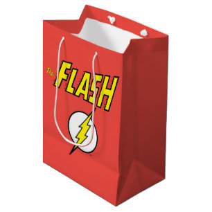 Bolsa De Regalo Mediana El nombre de The Flash y el logotipo del rayo