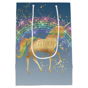 Bolsa De Regalo Mediana El oro del arco iris protagoniza unicornio ideal