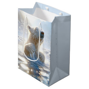 Bolsa De Regalo Mediana El Oso Polar De Cumpleaños Se Desploma En Agua Árt