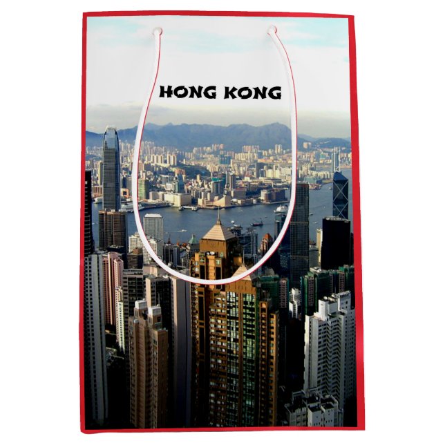 Bolsa De Regalo Mediana El paisaje urbano de Hong Kong (Anverso)
