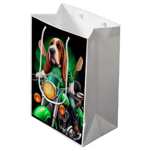 Bolsa De Regalo Mediana El perro perrito peruano basset conduciendo bicicl