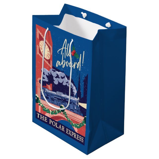 Bolsa De Regalo Mediana El Polar Express - ¡Todos a bordo! (Angulo Anverso)