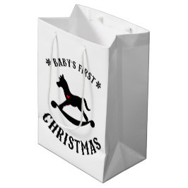 Bolsa De Regalo Mediana El primer caballo de rock navideño del bebé