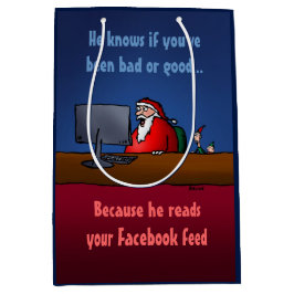 Bolsa De Regalo Mediana Él sabe si has sido mal gracioso de Santa