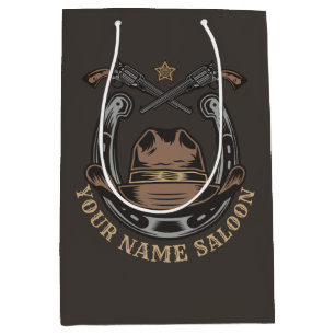 Bolsa De Regalo Mediana El salvaje Revólver Oeste Horseshoe Cowboy Saloon