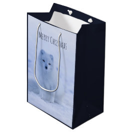 Bolsa De Regalo Mediana El zorro ártico lindo en el invierno nevado