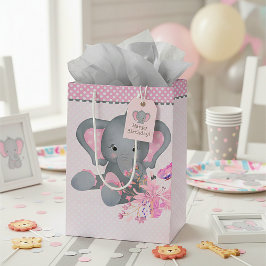 Bolsa De Regalo Mediana Elefante adorable en acuarela 