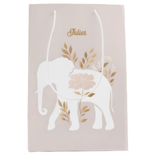 Bolsa De Regalo Mediana elefante blanco brillante