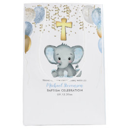 Bolsa De Regalo Mediana Elefantes Cute Boys Bautismo en globo