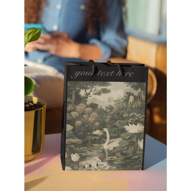 Bolsa De Regalo Mediana Elegancia botánica - Cisne en el bosque (Subido por el creador)