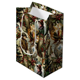 Bolsa De Regalo Mediana Elegancia Navideña Victoriana