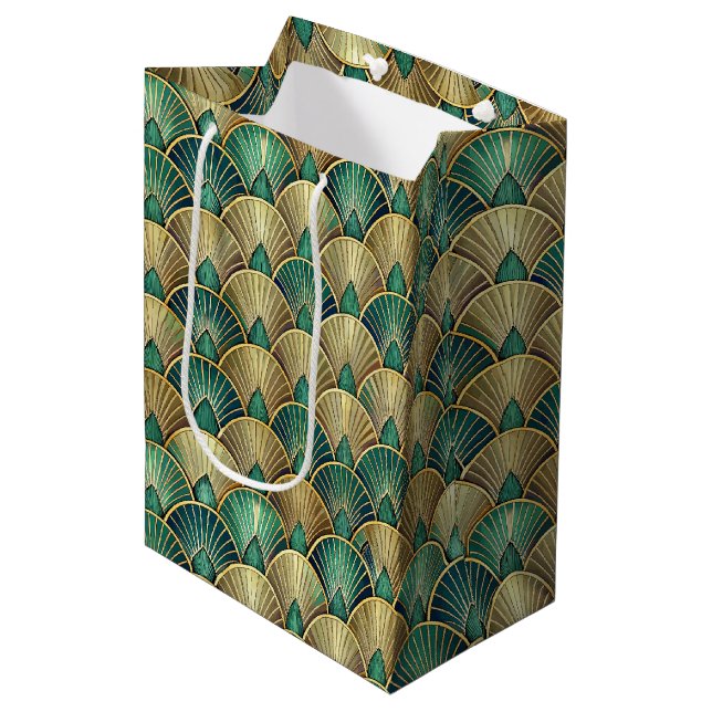 Bolsa De Regalo Mediana Elegant Art Deco tiled pattern  (Angulo Anverso)