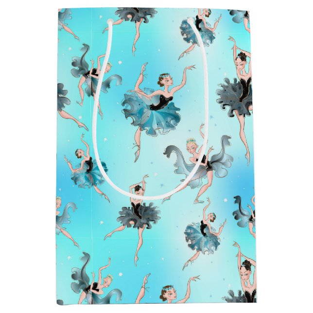 Bolsa De Regalo Mediana Elegant Ballerinas Wrapping Paper (Anverso)