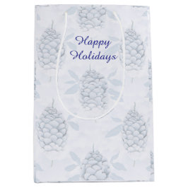 Bolsa De Regalo Mediana Elegant Blue & Silver Christmas 