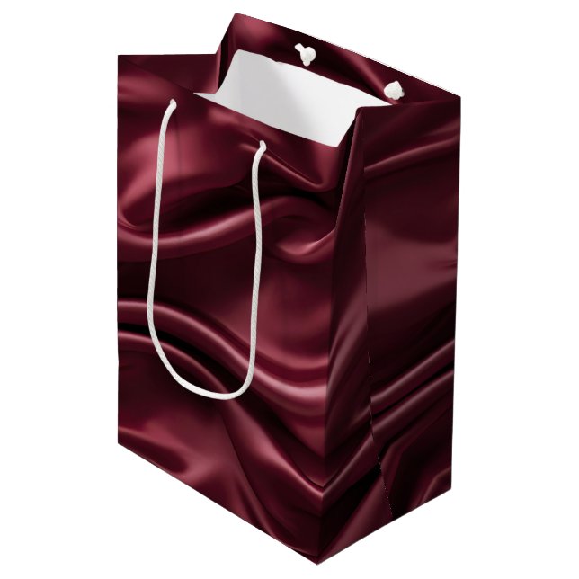Bolsa De Regalo Mediana Elegant Burgundy Red Christmas (Angulo Anverso)