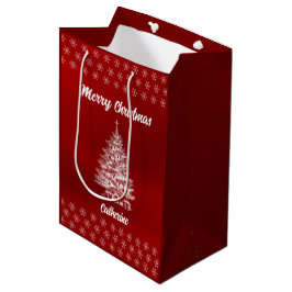 Bolsa De Regalo Mediana Elegant Chic Cute Modern Festive Red and White