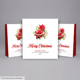 Bolsa De Regalo Mediana Elegant Christmas Bouquet Script Font Gift Bag