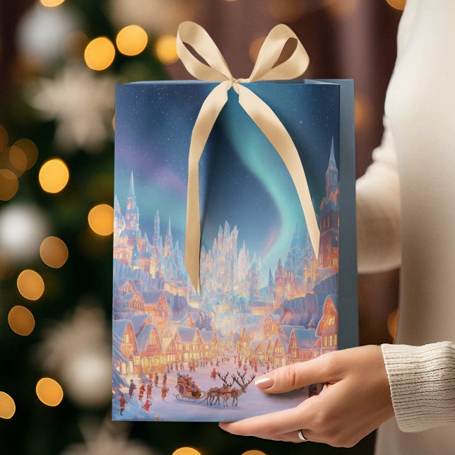 Bolsa De Regalo Mediana Elegant Christmas Whimsical Village | Gift Bag (Subido por el creador)