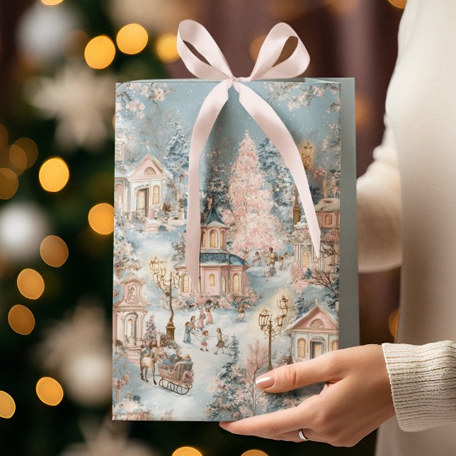 Bolsa De Regalo Mediana Elegant Christmas Whimsical Village | Gift Bag (Subido por el creador)