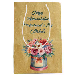 Bolsa De Regalo Mediana Elegant Gold Administrative Professionals Day
