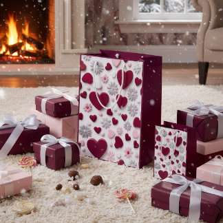 Bolsa De Regalo Mediana Elegant Heart & Floral Gift Bag