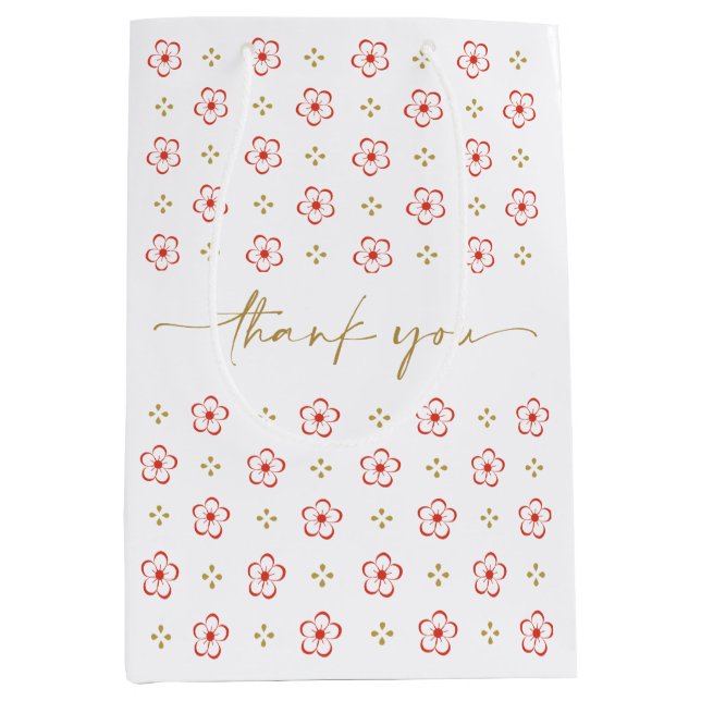 Bolsa De Regalo Mediana Elegant Japanese Plum Blossom  (Anverso)