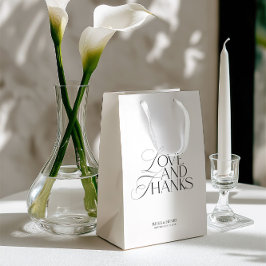 Bolsa De Regalo Mediana Elegant Modern Black & White Wedding Welcome 