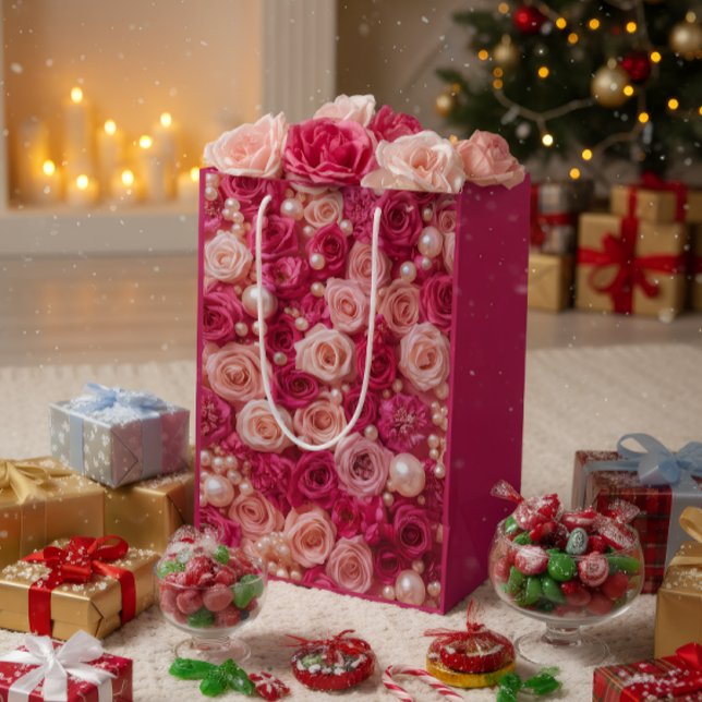 Bolsa De Regalo Mediana Elegant Pink Roses Gift Bag (Subido por el creador)
