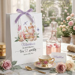 Bolsa De Regalo Mediana Elegant Tea Party Butterflies Bridal Shower<br><div class="desc">An elegant design featuring colorful butterflies,  dragonflies,  a teapot and tea cups. You can simply change the details or customize it by adding your own graphics or designs.</div>